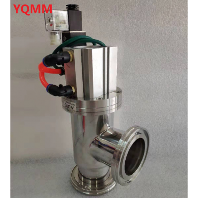 STAINLESS STEEL PNEUMATIC VACUUM ANGLE VALVE WITH KF CF ISO FLANGE AND BELLOW SEALED GDQ-J